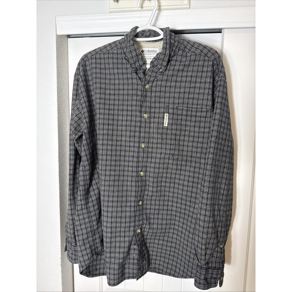 Columbia vintage Plaid Button Up Flannel Long Sleeve Shirt Men's Large